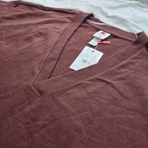 Champion Women’s Deep Burgundy V-Neck Sweatshirt 3/4 Sleeve NWT Size 4X